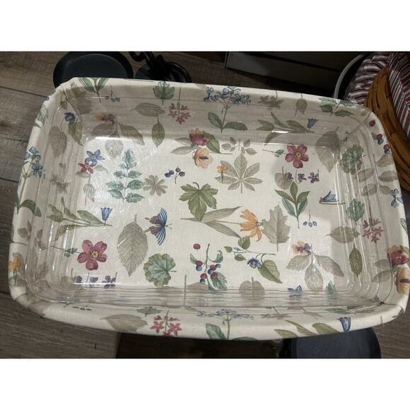 Longaberger 9 X 13 Serving Solutions Basket Botanical Fields liner & Protector - Picture 1 of 3